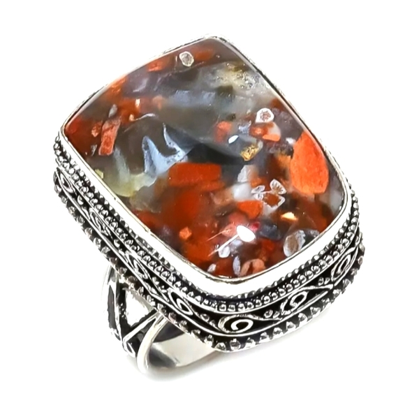 Jewelry - STERLING SILVER BOULDER OPAL GEMSTONE RING
